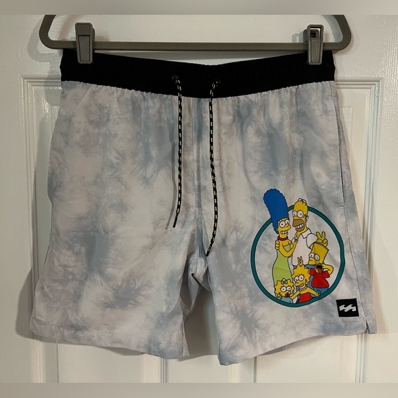 BILLABONG X SIMPSONS FAMILY BOARDSHORTS Sz S Swim trunks 6” inseam bathing suit - Picture 2 of 16